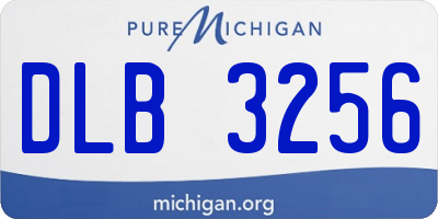 MI license plate DLB3256