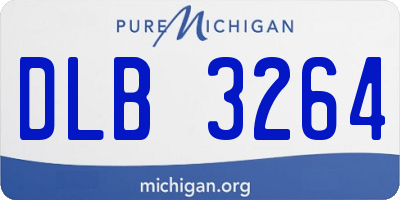 MI license plate DLB3264