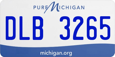 MI license plate DLB3265