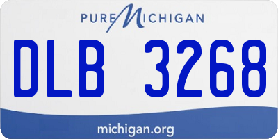 MI license plate DLB3268