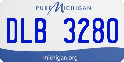 MI license plate DLB3280