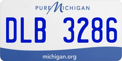 MI license plate DLB3286