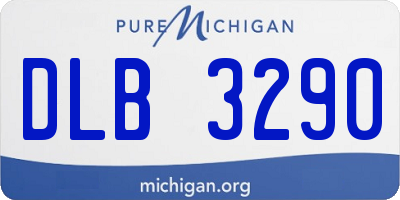 MI license plate DLB3290