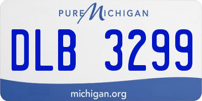 MI license plate DLB3299