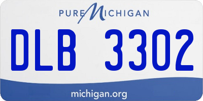 MI license plate DLB3302