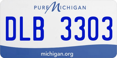 MI license plate DLB3303