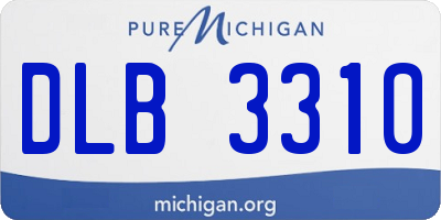 MI license plate DLB3310