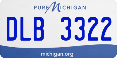 MI license plate DLB3322