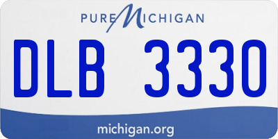 MI license plate DLB3330
