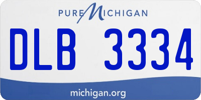 MI license plate DLB3334