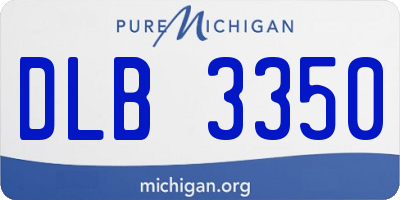 MI license plate DLB3350