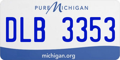 MI license plate DLB3353