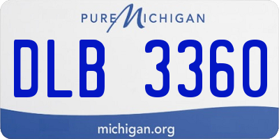 MI license plate DLB3360