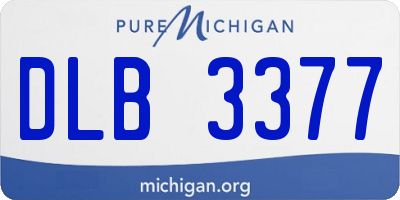 MI license plate DLB3377