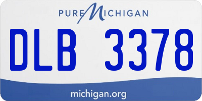 MI license plate DLB3378