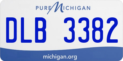 MI license plate DLB3382