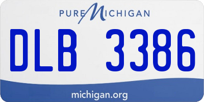 MI license plate DLB3386