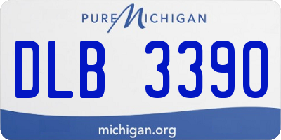 MI license plate DLB3390