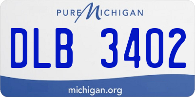 MI license plate DLB3402