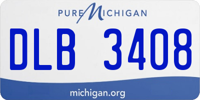 MI license plate DLB3408