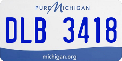 MI license plate DLB3418