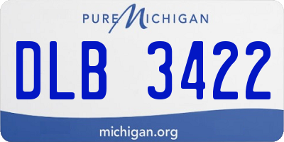 MI license plate DLB3422