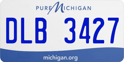 MI license plate DLB3427