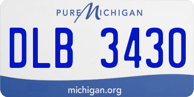 MI license plate DLB3430