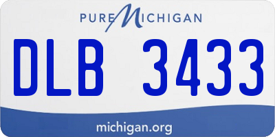 MI license plate DLB3433