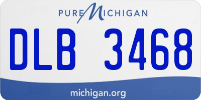 MI license plate DLB3468