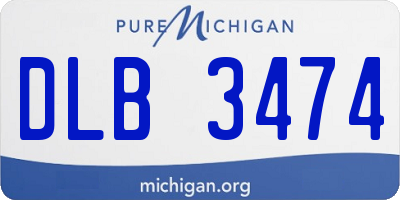 MI license plate DLB3474