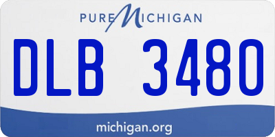 MI license plate DLB3480