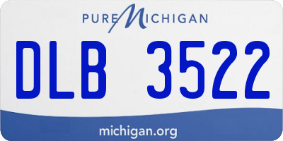 MI license plate DLB3522
