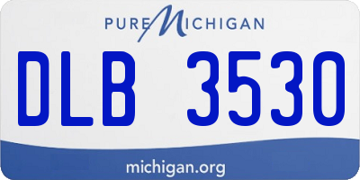 MI license plate DLB3530