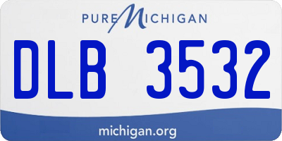 MI license plate DLB3532