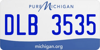 MI license plate DLB3535