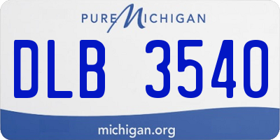 MI license plate DLB3540