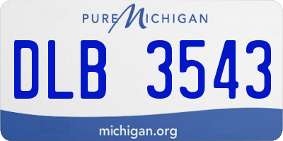 MI license plate DLB3543