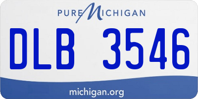 MI license plate DLB3546