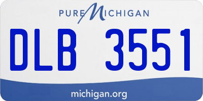 MI license plate DLB3551