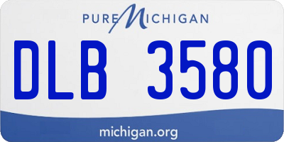 MI license plate DLB3580