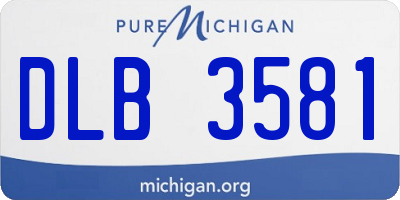 MI license plate DLB3581