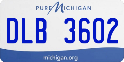 MI license plate DLB3602
