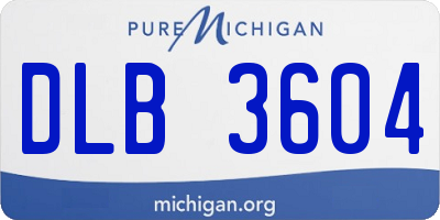 MI license plate DLB3604