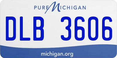 MI license plate DLB3606