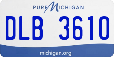 MI license plate DLB3610