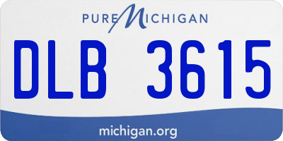 MI license plate DLB3615