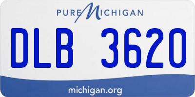 MI license plate DLB3620