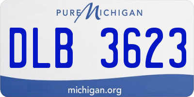 MI license plate DLB3623