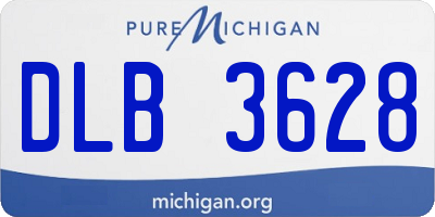 MI license plate DLB3628